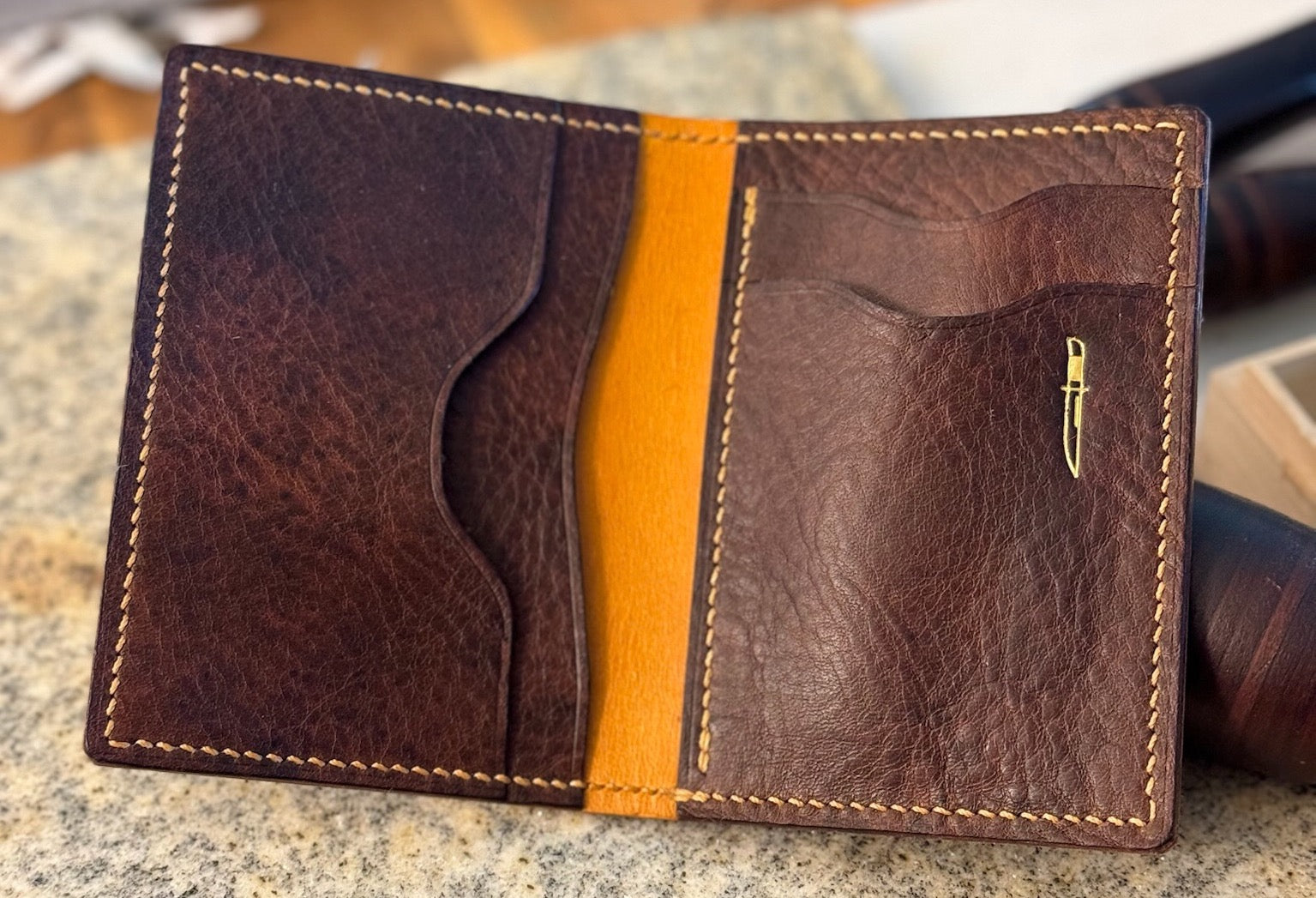 Leather selling Bifold Wallet handmade